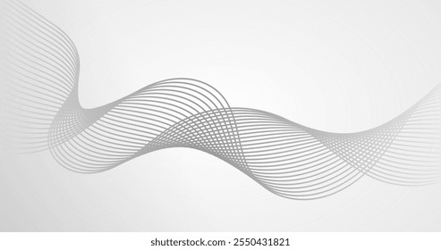 abstract wave lines white vector background