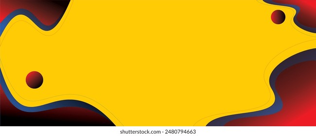 Abstract wave linescombination of red and blue colors on a dark yellow background. Dynamic wave pattern. Modern flowing wavy lines. Futuristic technology concept.
