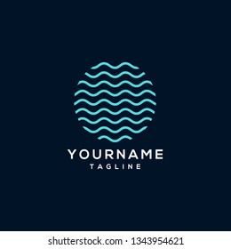 abstract wave logo with a circle shape elegant  modern  creative wave logo