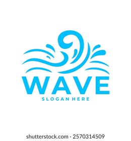 Abstract Wave logo concept design template. Simple wave water logo design