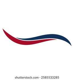 Abstract wave logo design featuring red and blue wavy line