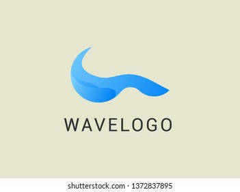 Abstract wave logo design template