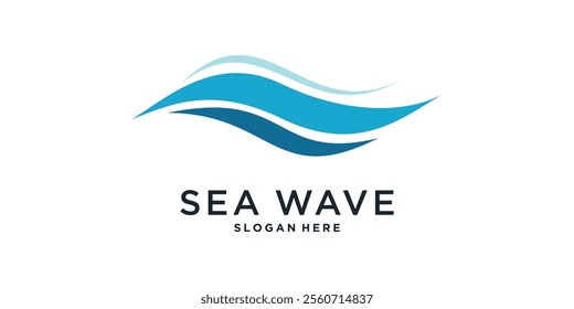 Abstract wave logo design template