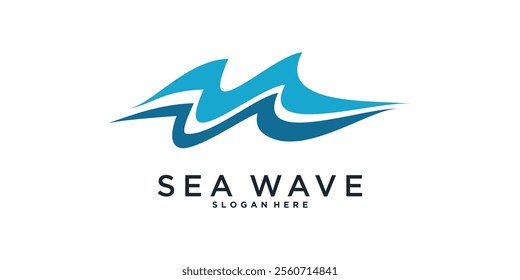 Abstract wave logo design template