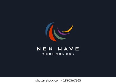 Abstract wave logo design vector illustration. Wave suitable for business and technology company logos.