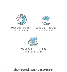 ABSTRACT WAVE LOGO AND ICON WITH LINEART STYLE