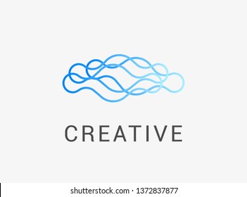 Abstract Wave Logo With Linear Style