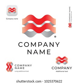 Abstract Wave Logo. Modern Identity Beautiful Brand and App Icon Symbol. Commercial Concept Set Template Vector