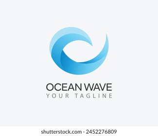 Abstract Wave logo. Ocean Wave flow logo symbol. Motion stream water aqua vector icon 