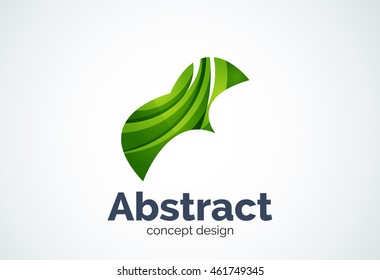 Abstract wave logo template, smooth motion concept. Color overlapping pieces design style