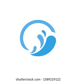 Abstract wave logo template vector swim icon design