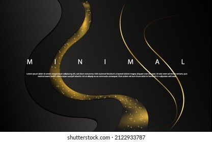 Abstract wave luxury golden black background.Eps10 Vector