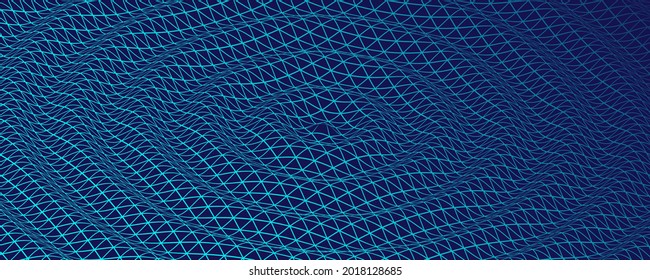 The abstract wave is made in a frame style in a bright gradient color. Template for science and technology presentation.