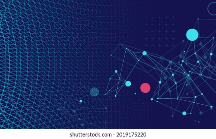 La onda abstracta está hecha en un estilo de marco en un color gradiente brillante. Plantilla para presentación de ciencia y tecnología.