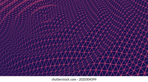 The abstract wave is made in a frame style in a bright gradient color. Template for science and technology presentation.