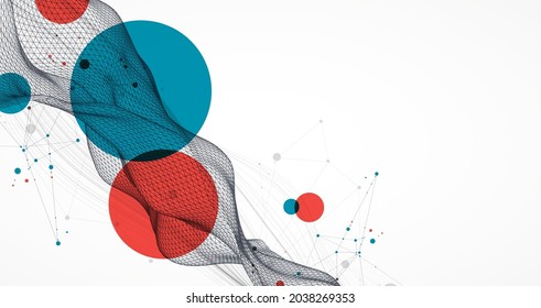 La onda abstracta está hecha en un estilo de marco. Plantilla para presentación de ciencia y tecnología.