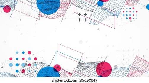La onda abstracta está hecha en un estilo de marco. Plantilla para presentación de ciencia y tecnología.