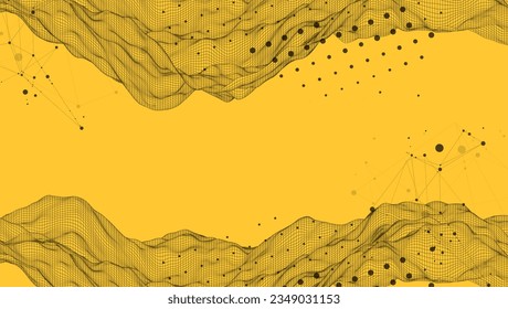 La onda abstracta está hecha en un estilo de marco. Plantilla para presentación de ciencia y tecnología. Vector