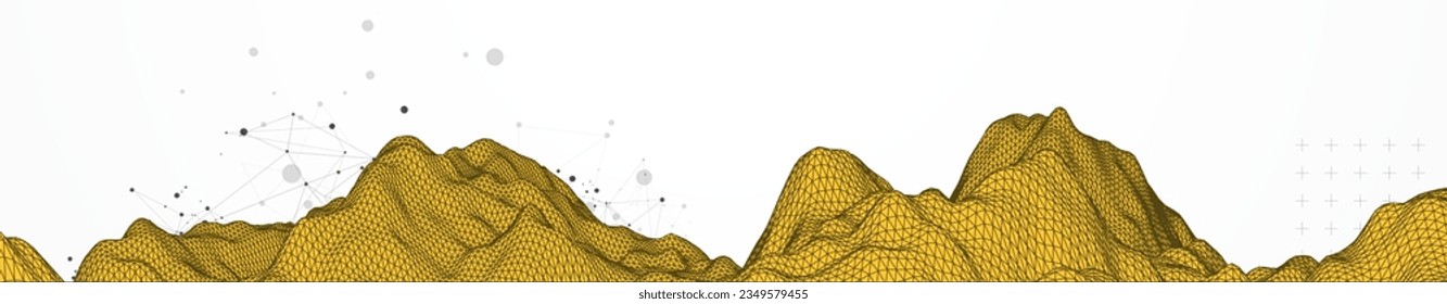 The abstract wave is made in a frame style. Template for science and technology presentation. Vector