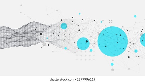 La onda abstracta está hecha en un estilo de marco. Plantilla para presentación de ciencia y tecnología. Vector