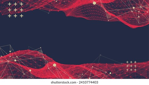 La onda abstracta está hecha en un estilo de marco. Plantilla para presentación de ciencia y tecnología. Vector dibujado a mano.