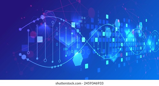 The abstract wave is made in a frame style in a bright gradient color. Template for science and technology presentation. Vector