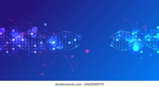 Die abstrakte Welle wird in einem Rahmenstil in einer hellen Gradientenfarbe gemacht. Vorlage für Wissenschafts- und Technologiepräsentation. Vektorgrafik