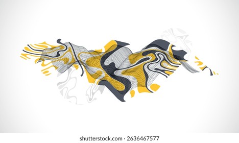 La onda abstracta está hecha en un estilo de marco. Plantilla para la presentación de ciencia y tecnología. Arte vectorial.