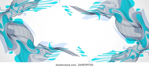 La onda abstracta está hecha en un estilo de marco. Plantilla para la presentación de ciencia y tecnología. Arte vectorial.