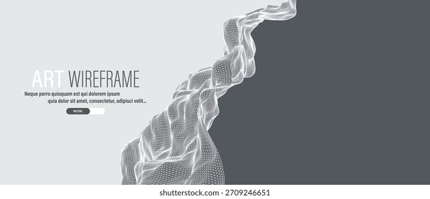 La onda abstracta está hecha en un estilo de marco. Plantilla para la presentación de ciencia y tecnología. Arte vectorial.