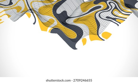 The abstract wave is made in a frame style. Template for science and technology presentation. Vector art.