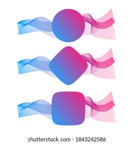 Abstract wave of the many colored lines with place for text. Wavy stripes isolated on white background. Vector illustration EPS10. Creative line art. Design elements created using the Blend Tool