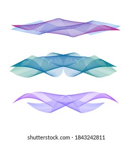 Abstract wave of the many colored lines. Wavy stripes isolated on white background. Vector illustration EPS10. Creative line art. Design elements created using the Blend Tool