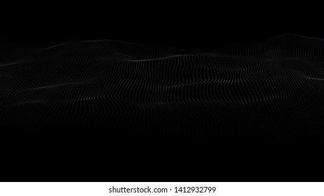Abstract wave of many points. 3D futuristic background illustration. Vector illustration