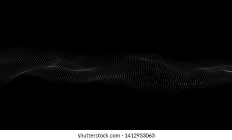 Abstract wave of many points. 3D futuristic background illustration. Vector illustration