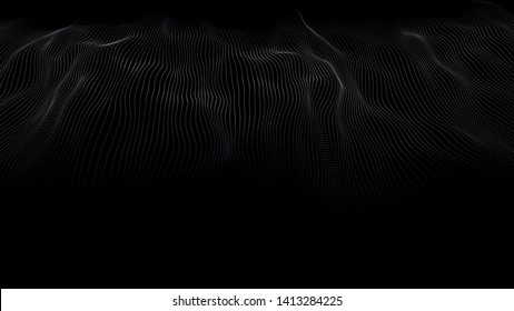 Abstract wave of many points. 3D futuristic background illustration. Vector illustration