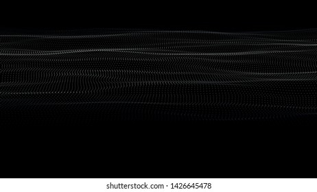 Abstract wave of many points. 3D futuristic background illustration. Vector illustration