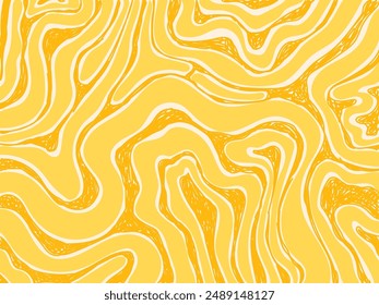 Abstract wave, marble, liquid pattern vintage colorful hand drawn vector illustration background. Design for web, banner, fabric, textile, decoration.