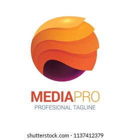 Abstract wave media logo in vector format ideal for corporate identity