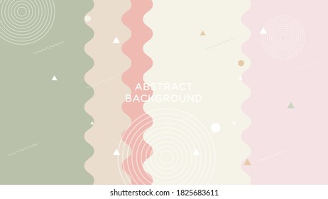 abstract wave memphis background with warm pastel Vector illustration
