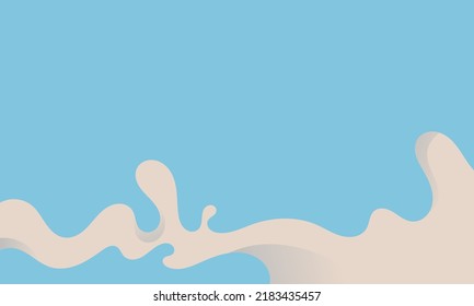 Abstract wave milk blue color background. Vector illustration with splash, dripping, and melted.