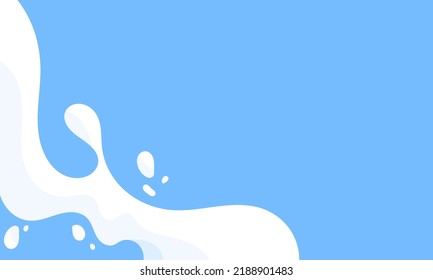 Abstract wave milk blue color background. Vector illustration with splash, dripping, and melted.