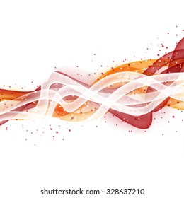 Abstract wave modern layout with fresh white red orange swoosh line with splashes. Vector illustration