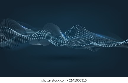 Fondo De Movimiento De Onda Abstracta En Color Azul Teal.