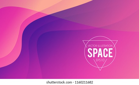 Abstract Wave and Motion Background in Trendy Gradient Colors. Vector illustration