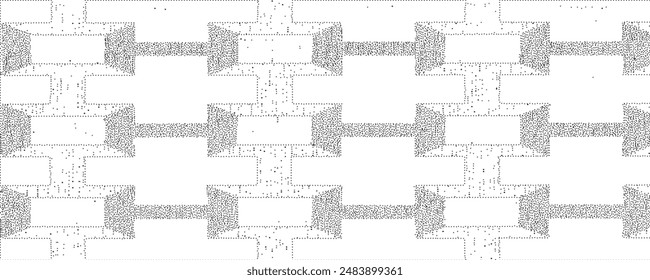 Los puntos móviles de la onda Abstractas fluyen partículas, diseño de fondo de alta tecnología y de grandes datos para los folletos