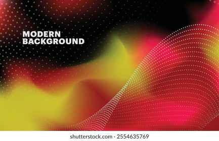 Abstract wave moving dots flow particles, modern background design for brochures, flyers, magazine, banner.