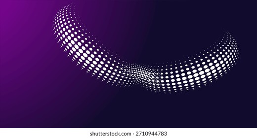 Onda Abstractas con puntos en movimiento. Flujo de partículas. Ilustración de tecnología cibernética de Vector.

