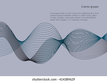Abstract wave on a gray background. Vector background with graphic elements