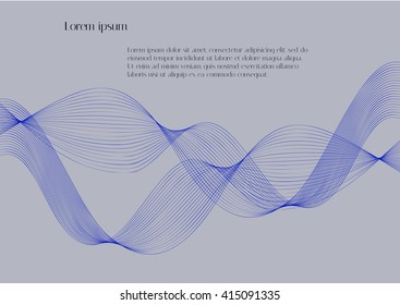 Abstract wave on a gray background. Vector background with graphic elements to place text